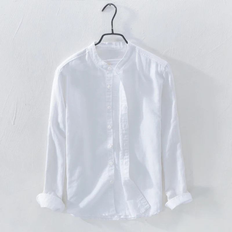 Men’s Cotton & Linen Long-Sleeve Autumn Shirt – Lightweight Comfort with Refined, Timeless Style for the Modern Gentleman