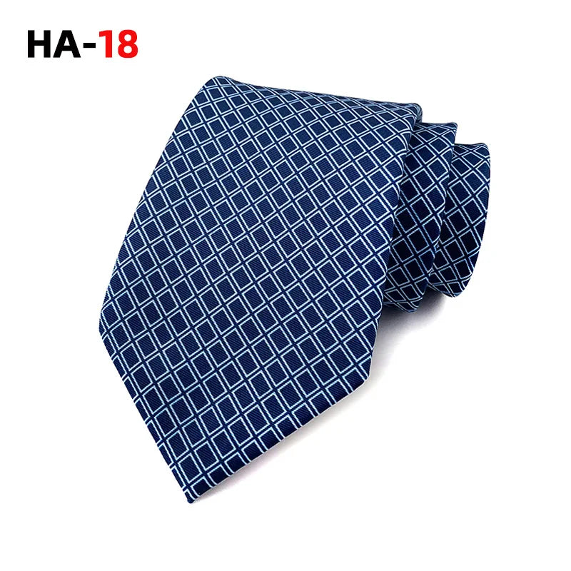 Men Luxury Tie 8cm Silk Tie For Men Print Vintage Design Necktie Silk Feeling Cravat For Wedding Party Gifts Stripe Cravats - Ellianto fashion Men's