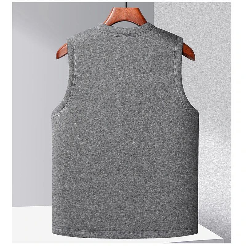 DIMUSI Winter Men's Vests Casual Man Fleece Warm Sleeveless Jackets Fashion V-Neck Outwear Thermal Fishing Waistcoats Clothing - Ellianto fashion Men's