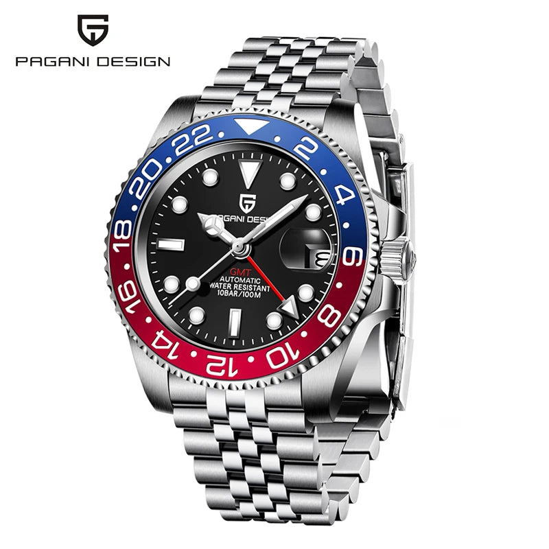 PAGANI DESIGN Automatic mechanical watch rubberstrap 100Mwaterproof night light sports outdoor casual Watch For Man reloj hombre - Ellianto fashion Men's