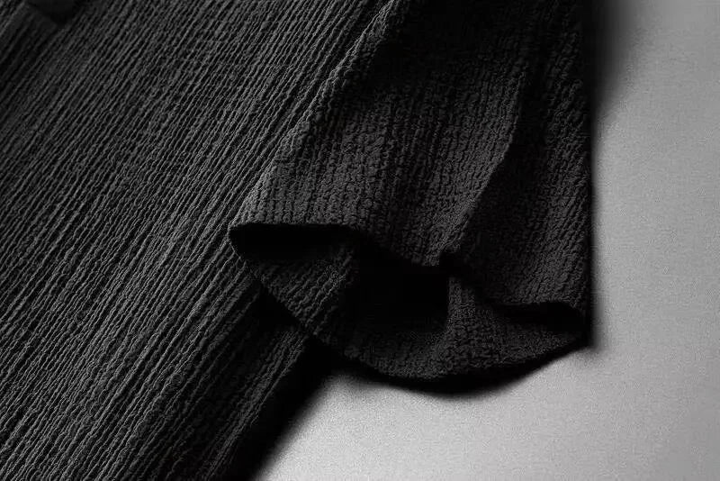 Summer Ultra-thin Five-piece Ice Silk Linen Suit Men's Cotton Linen 2-piece Set Loose-fit Mid-sleeve T-shirt Sports Wear - Ellianto fashion Men's