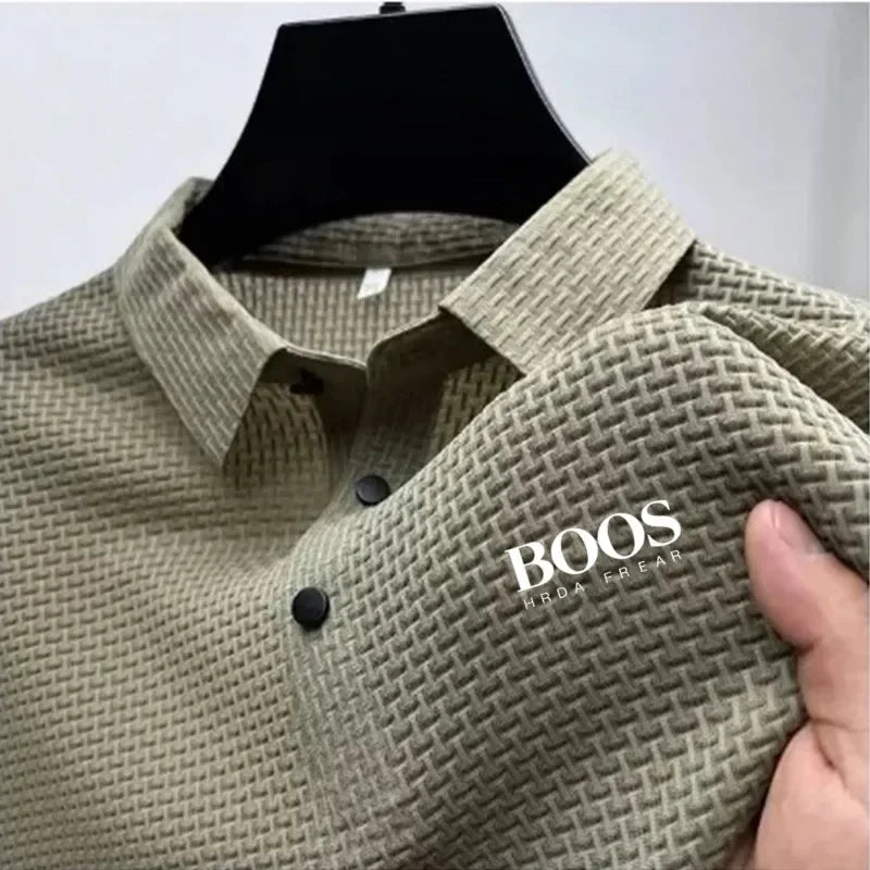Embroidered High-quality New Men's Short Sleeved T-shirt, Cool and Breathable POLO Shirt, Business Casual, Sweat Absorbing - Ellianto fashion Men's