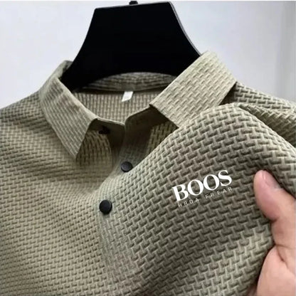 Embroidered High-quality New Men's Short Sleeved T-shirt, Cool and Breathable POLO Shirt, Business Casual, Sweat Absorbing - Ellianto fashion Men's