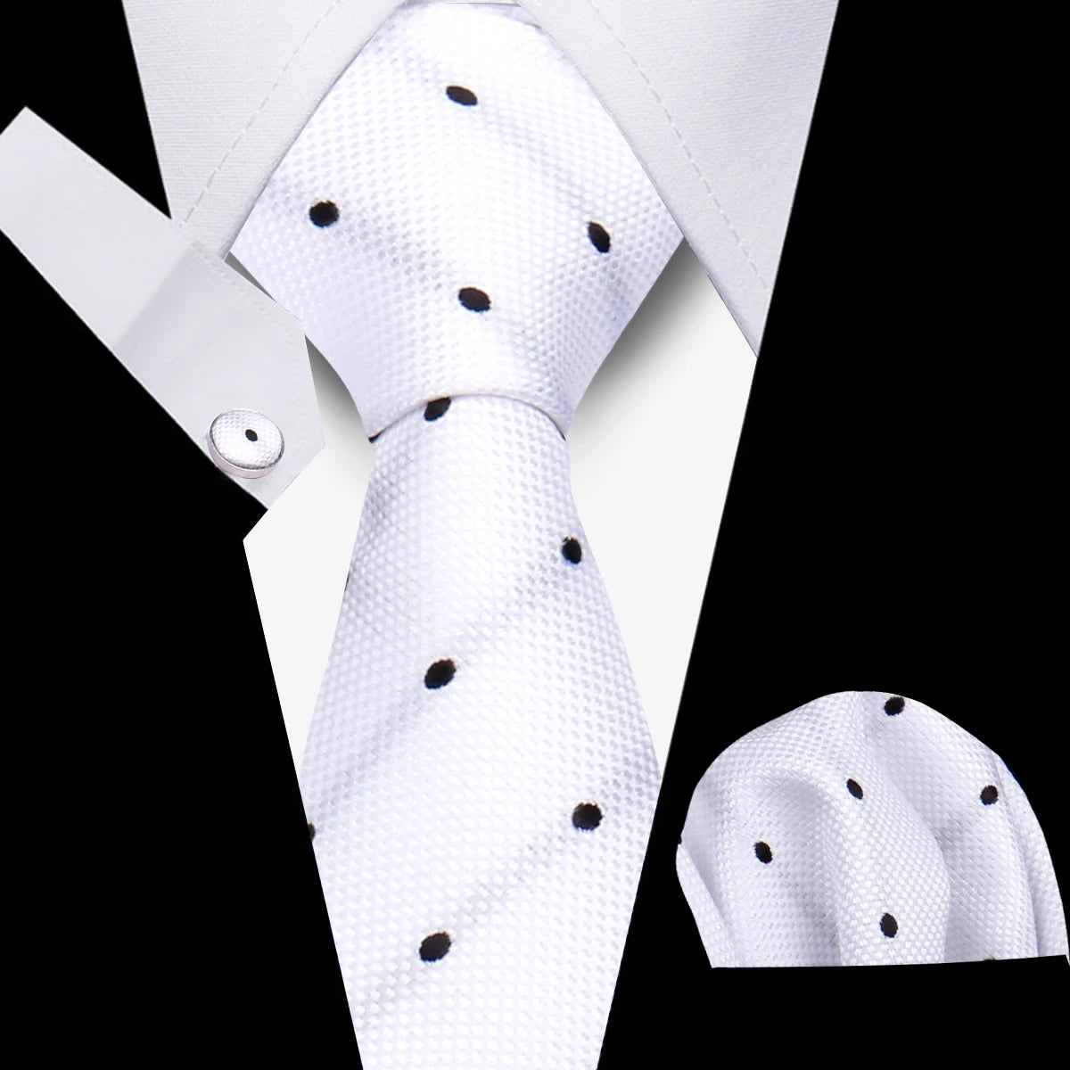Tie Men Business Necktie Set Classic Plaid Cufflinks Handkerchief For Suit Wedding High Quality 3pcs Ties Sets Formal Gravata - Ellianto fashion Men's