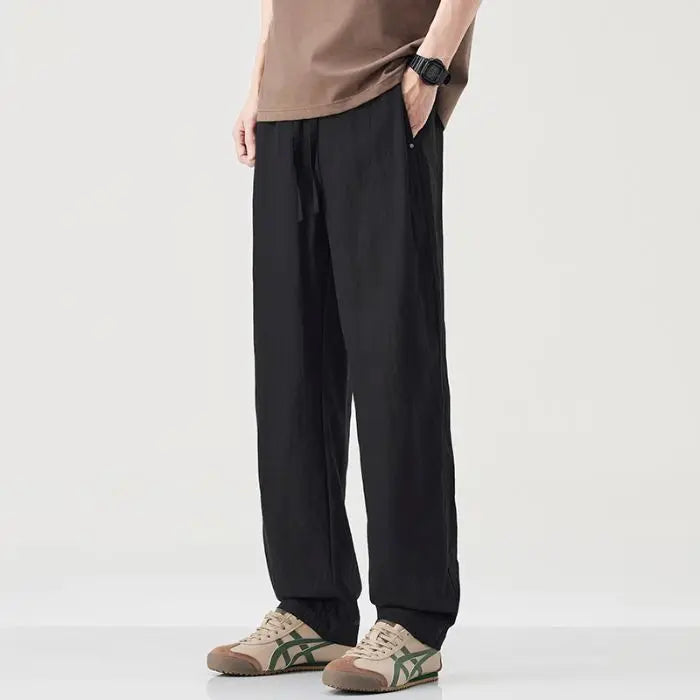 2025 Spring Summer Ultra-thin Men's Stretch Y2K Slim Straight Casual Pants High Quality Fashion Breathable Sports Trousers Baggy - Ellianto fashion Men's
