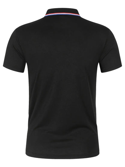 2025 Hot Sale Men's Summer Casual Breathable Comfortable Polo Shirt Men's Solid Color High Quality Short Sleeve T-Shirt - Ellianto fashion Men's