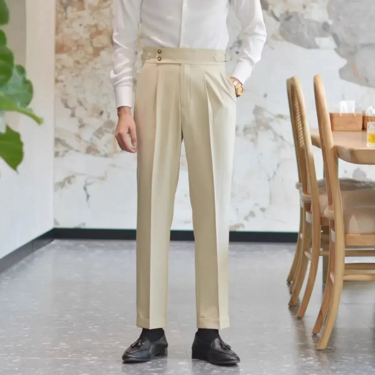 Ice Silk Baggy Cooling Office Trousers for Men Work Man Suits Pants Up Cheap Clothes Offer High Quality Stylish Fashion Spring - Ellianto fashion Men's