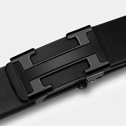Casual Men's Fashion Automatic Buckle Leather Belt for Middle-aged And Young Business Casual Match All the Time Waist Belt