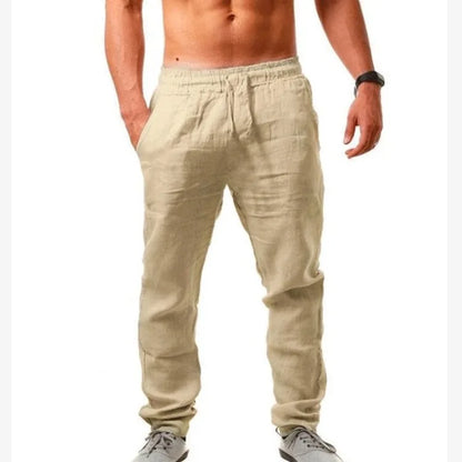Men’s Super-Breathable Joggers – Lightweight Linen-Blend Casual Pants with Elastic Waist for Athletic, Travel, and Leisure Comfort (Sizes Up to 5XL)