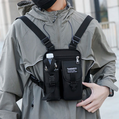 Unisex Tactical Chest Rig Bag Hip Hop Streetwear Bag Functional Chest Pack Adjustable prethoracic Bag man outdoors Vest backpack - Ellianto fashion Men's