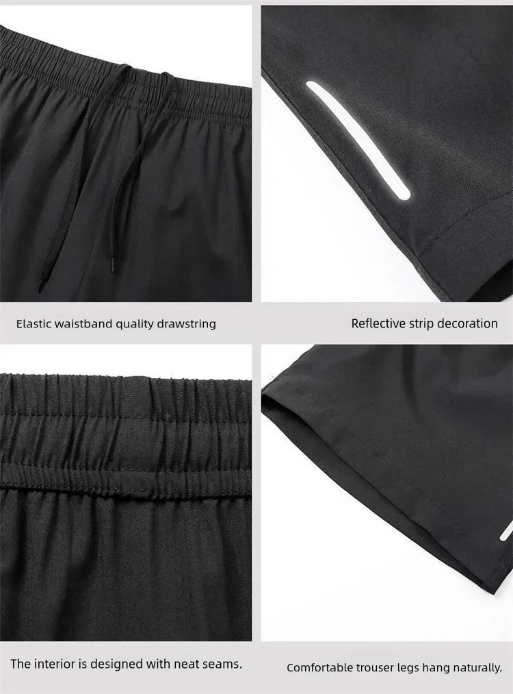 Summer Men Shorts Ice Silk Running Gym Sport Shorts Quick Dry Breathable Beach Short Pant Fitness Jogging Cool Casual Sportswear 2025 - Ellianto fashion Men's