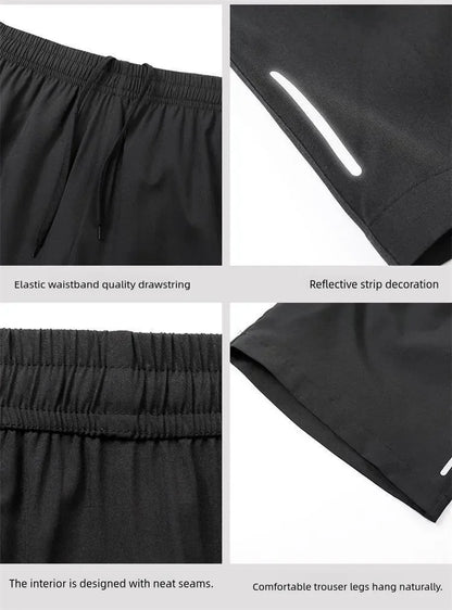 Summer Men Shorts Ice Silk Running Gym Sport Shorts Quick Dry Breathable Beach Short Pant Fitness Jogging Cool Casual Sportswear 2025 - Ellianto fashion Men's