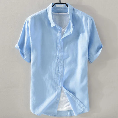 100% Linen Short-Sleeve Shirt – Lightweight Cotton-Linen Comfort and Relaxed Summer Style for the Modern Gentleman