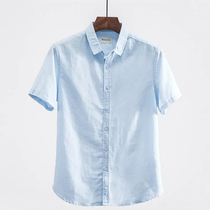 Summer Japanese-Style Linen Shirt – Breathable, Lightweight Comfort with Effortless Casual Elegance for the Modern Gentleman