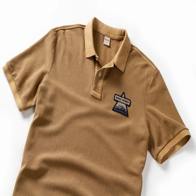 Summer Mens Polo shirts Cotton Shirts Short Sleeve Letter Embroidered Emblem Simple Shirt for Male Size M-3XL BP13205 - Ellianto fashion Men's