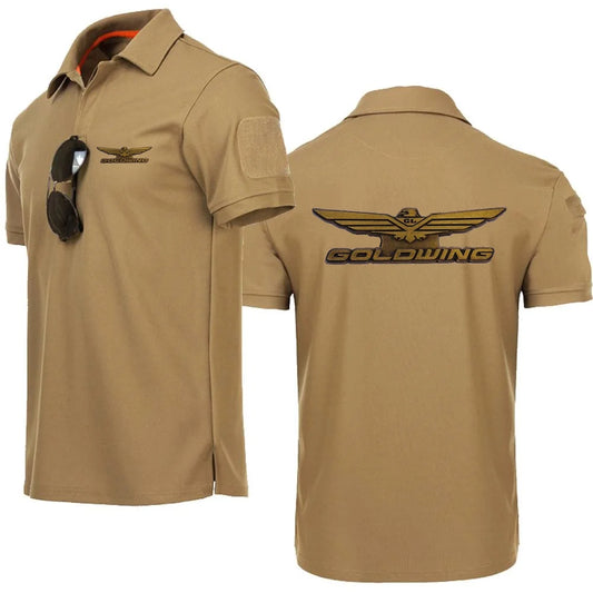 Men Polo Short Sleeve POLOS Sports Fitness Shirts T-Shirt Mesh Tshirt Goldwing GL1800 Japan Motocycles Lapel Tops Tee POLOS - Ellianto fashion Men's