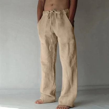Men's Cotton Linen Casual Pants Male Shorts Pants Breathable Trousers Fitness Streetwear for Men Clothing Jogging Autumn Summer - Ellianto fashion Men's