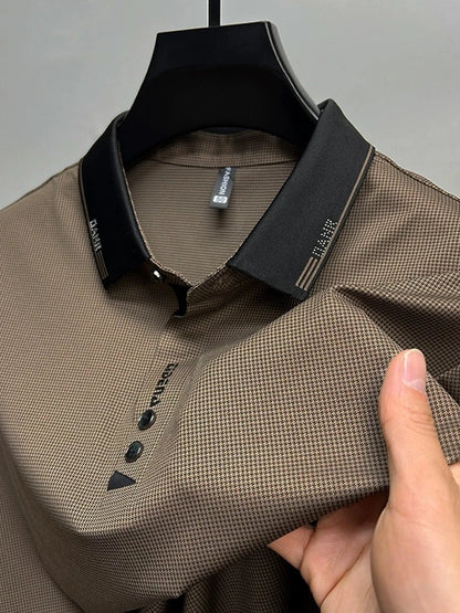 High end brand trend printed short sleeve POLO shirt men's 2025 summer new fashionable lapel casual T-shirt comfortable cool top - Ellianto fashion Men's