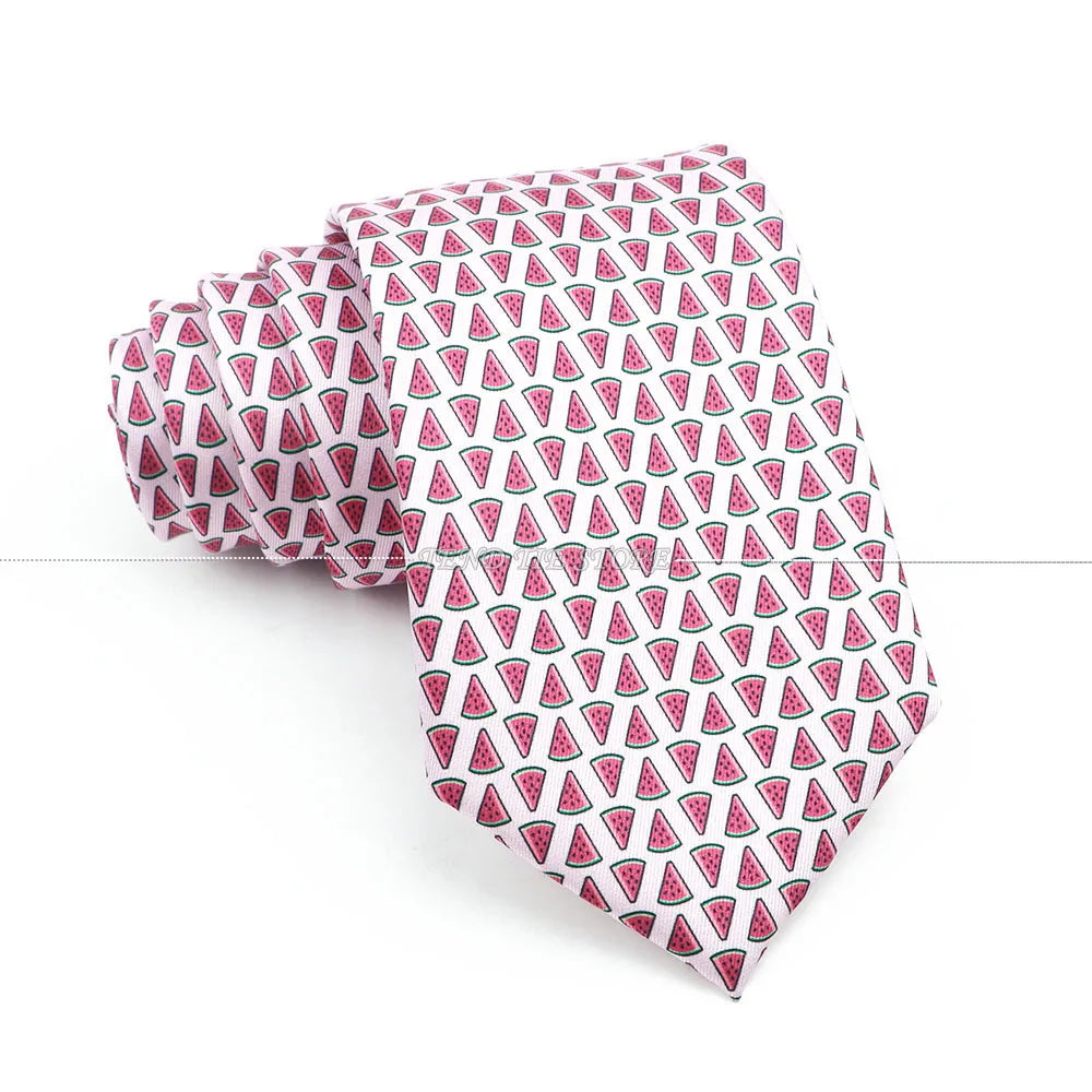 New 42 Colors Men Thin Silk Tie Soft Novelty Animal Fruit Skeleton Cravatas Casual Party Wedding Accessories Gift Free Shipping - Ellianto fashion Men's