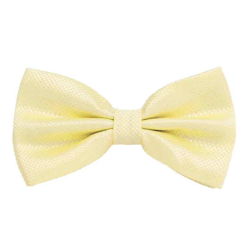 Solid Bowtie Mans Tie Solid Fashion Check Bowties Wedding Banquet Black Gold Red Green Pink Black White Classic Bow Ties For Men - Ellianto fashion Men's