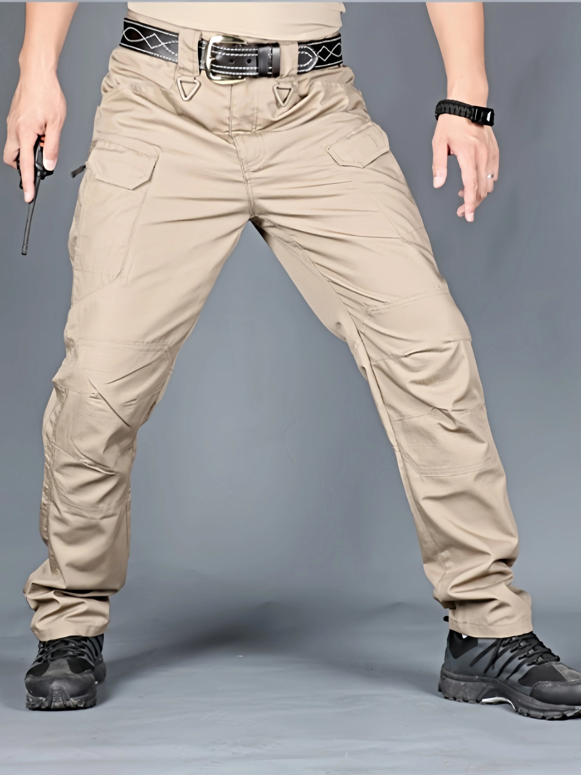 Men's Tactical Trousers Slim Pants Outdoor Overalls Straight Training Multiple Pockets Hiking Fishing Casual Pants Ix7 - Ellianto fashion Men's