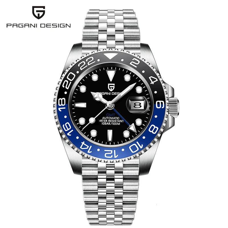 PAGANI DESIGN Automatic mechanical watch rubberstrap 100Mwaterproof night light sports outdoor casual Watch For Man reloj hombre - Ellianto fashion Men's