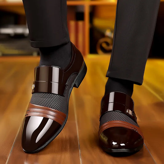 Oxford Shoes Men's Luxury Lacquer Wedding Shoe Pointed Toe Dress Shoes for Men Classic Business Men Leather Shoes Big Size 38-48 - Ellianto fashion Men's
