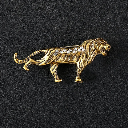 High-end Metal Wolf Head Brooch Metal Animal Lion Badge Lapel Pins for Men Vintage Suit Collar Accessories Casual Jewelry Gifts