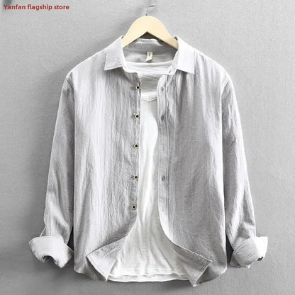 Summer Cotton-Linen Long-Sleeve Shirt – Lightweight Breathability and Effortless Sophistication for the Modern Man