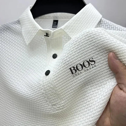Embroidered High-quality New Men's Short Sleeved T-shirt, Cool and Breathable POLO Shirt, Business Casual, Sweat Absorbing - Ellianto fashion Men's