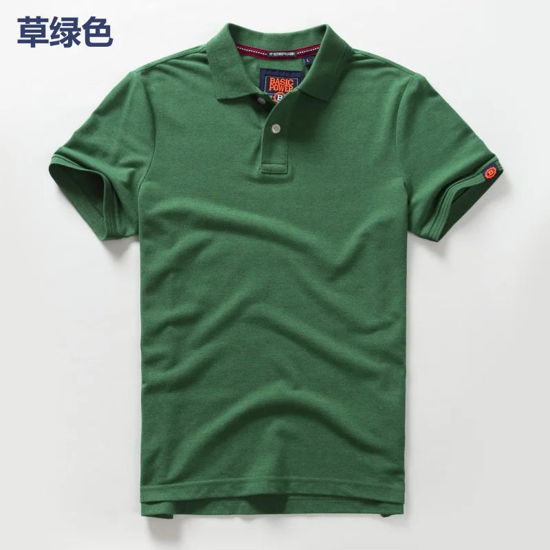 Summer Mens Polo shirts Cotton Shirts Short Sleeve Letter Embroidered Emblem Simple Shirt for Male Size M-3XL BP6900 - Ellianto fashion Men's