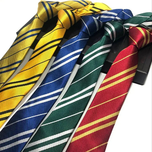 Magic School Tie Harris Halloween Cosplay Lovely Costume Prop Twill Casual College Badge Costume Necktie 4 Color - Ellianto fashion Men's