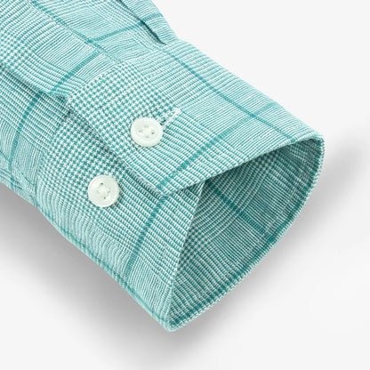 Smart Five Cotton-Linen Plaid Long-Sleeve Shirt – Designer Style and Cool Comfort for the Distinguished Man