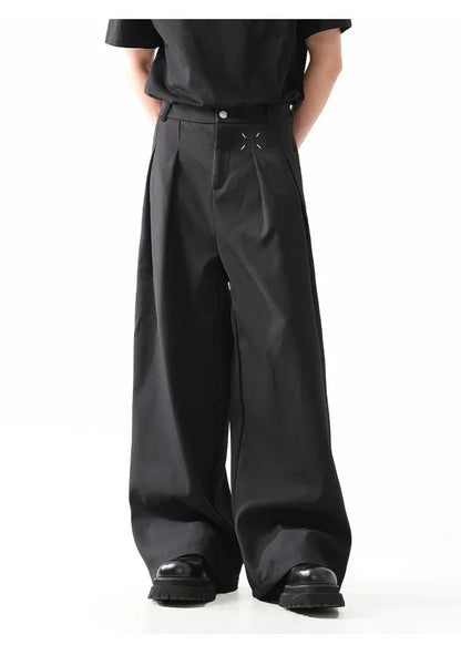 Black Casual Men's Suit Pants Draping Loose Versatile Spring Autumn Seasonal Professional Long Trousers for Male - Ellianto fashion Men's