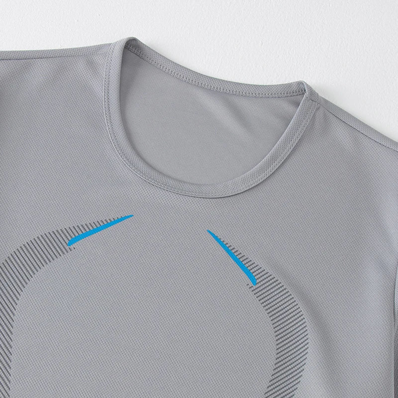 2 Pcs Men's Mesh Breathable Quick-drying Sports Suit Loose Plus Size Running Fitness Mountaineering Casual Short-sleeved Shorts