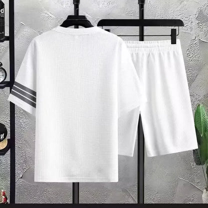 Men's Sportswear Set Summer Short Sleeve T-shirt Casual Shorts Two-piece Trendy Fashion Cross-Border Bestseller - Ellianto fashion Men's