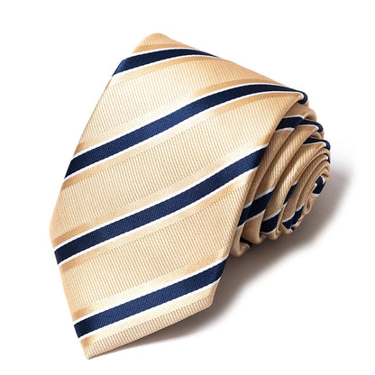 High-quality Wedding Ties For Men Fashion New Style Blue Strip Print Neckties Daily Office Apparel Accessories Gift For Man - Ellianto fashion Men's