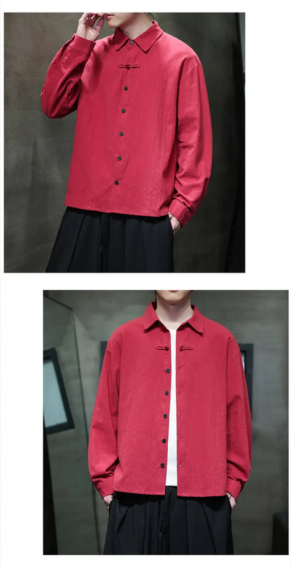 Mens Linen Shirts Casual Streetwear Long Sleeve Turn Down Collar Summer Beach Vacation Hawaiian Shirts M-5XL Plus Size Men Tops - Ellianto fashion Men's