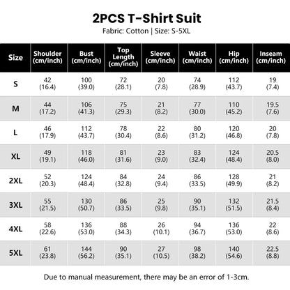Set New Men's Fashionable Tracksuits Casual Clothing Summer Sports O-Neck Short-Sleeved T-Shirt & Drawstring Shorts Breathable Suit - Ellianto fashion Men's