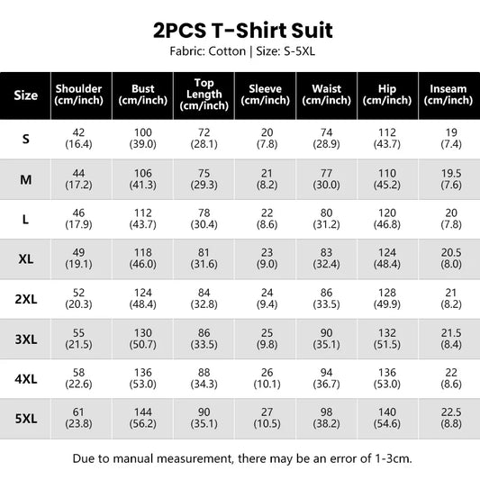 Set New Men's Fashionable Tracksuits Casual Clothing Summer Sports O-Neck Short-Sleeved T-Shirt & Drawstring Shorts Breathable Suit - Ellianto fashion Men's