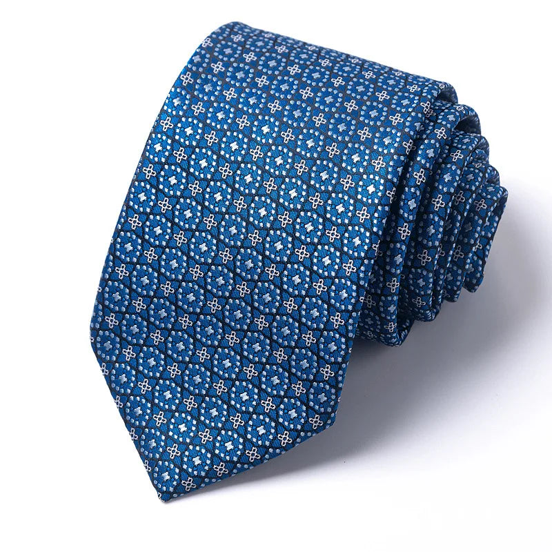 High-quality Wedding Ties For Men Fashion New Style Blue Strip Print Neckties Daily Office Apparel Accessories Gift For Man - Ellianto fashion Men's
