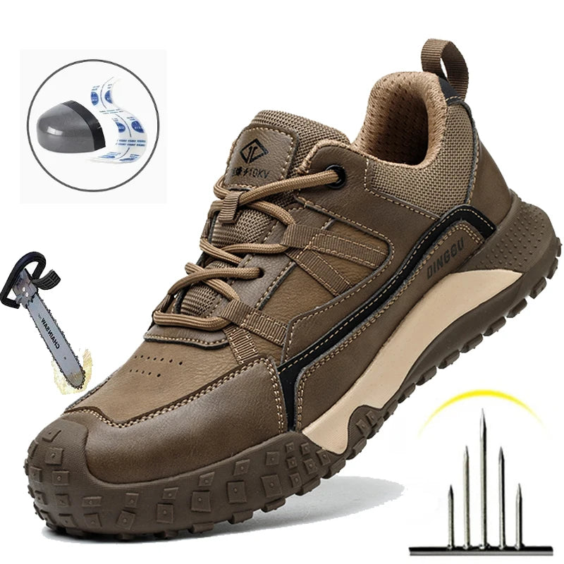 Male Safety Shoes Work Sneakers Indestructible Work Safety Boots Adjustable Men Steel Toe Shoes Sport Safty Shoes Dropshipping - Ellianto fashion Men's
