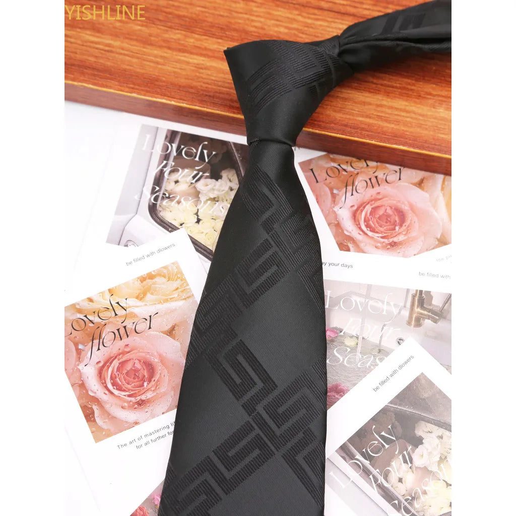 Man Tie Festival Fashion Striped Black Necktie Orange Dark Blue Gravata For Men Slim Paisley Floral Fit Wedding Corbatas Neck - Ellianto fashion Men's