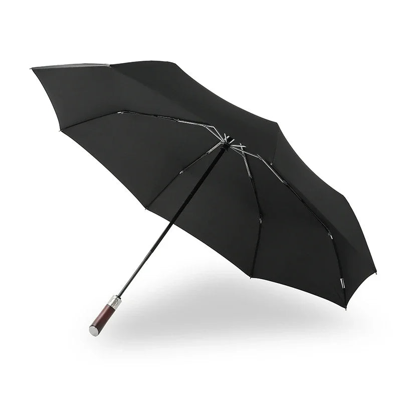 Luxury Brand Wooden Handle Automatic Rain Umbrella Large Women Man Business Strong Wind Resistant Sunshade UV Sun Parasol 3 Fold - Ellianto fashion Men's