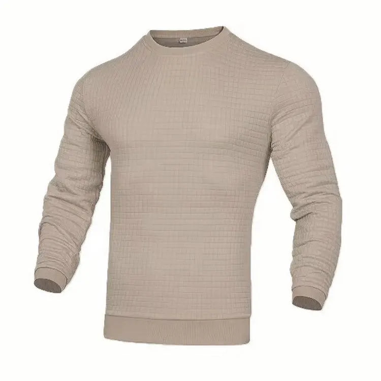 New Men's Crew Neck Sweatshirts Solid Color Large Sweatwear Spring Outdoor Jogging Tops - Ellianto fashion Men's