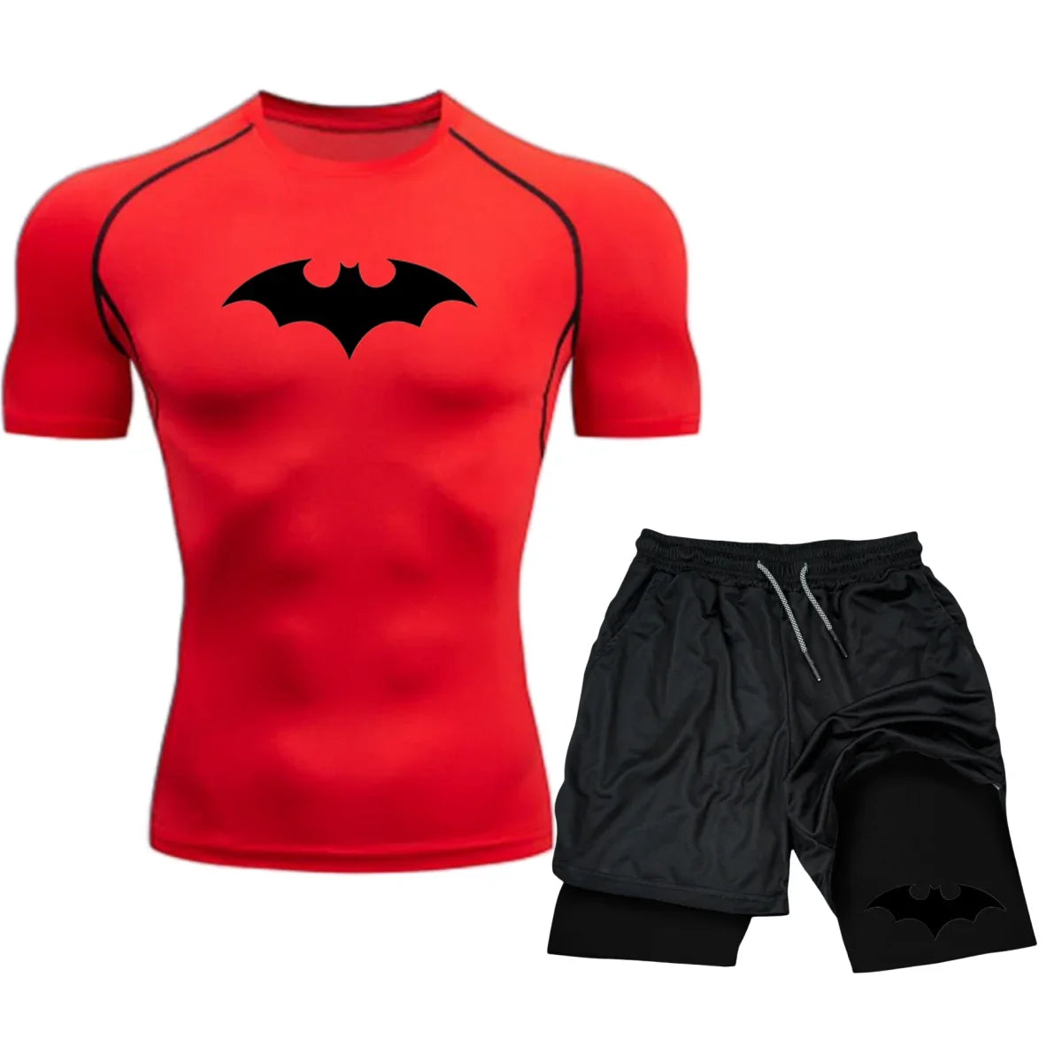Men’s Combat Sports Set – Rash Guard, Compression Tights, Training T-Shirt & Muay Thai Shorts for MMA, Boxing & Jiu-Jitsu