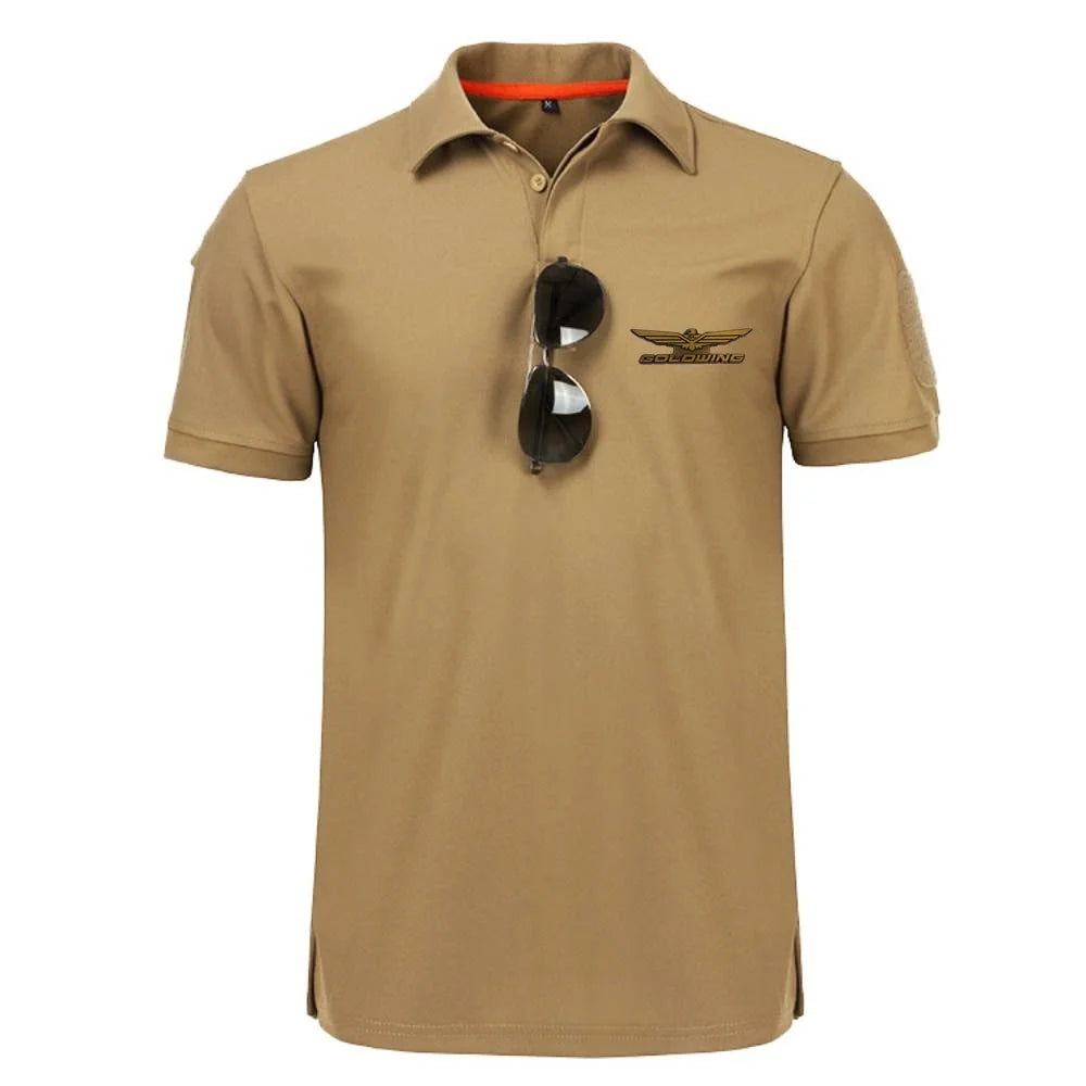 Men Polo Short Sleeve POLOS Sports Fitness Shirts T-Shirt Mesh Tshirt Goldwing GL1800 Japan Motocycles Lapel Tops Tee POLOS - Ellianto fashion Men's