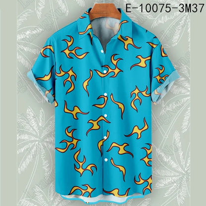 The Creator Golf Fire Flame Blue Hawaiian Shirt – Lightweight, Bold Summer Style for Effortless Beach and Streetwear Comfort for the Modern Gentleman
