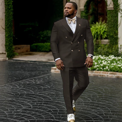 White Satin Men's Suit 2 Piece Peaked Collar Blazer Double Breasted Jacket Wedding Groom Tuxedo Elegant Men's CustomizationXS-5X - Ellianto fashion Men's