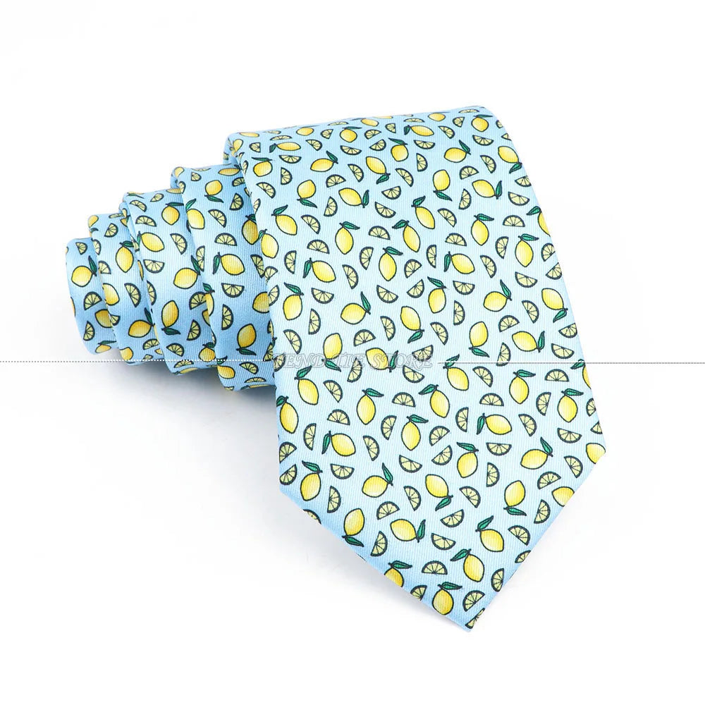 New 42 Colors Men Thin Silk Tie Soft Novelty Animal Fruit Skeleton Cravatas Casual Party Wedding Accessories Gift Free Shipping - Ellianto fashion Men's